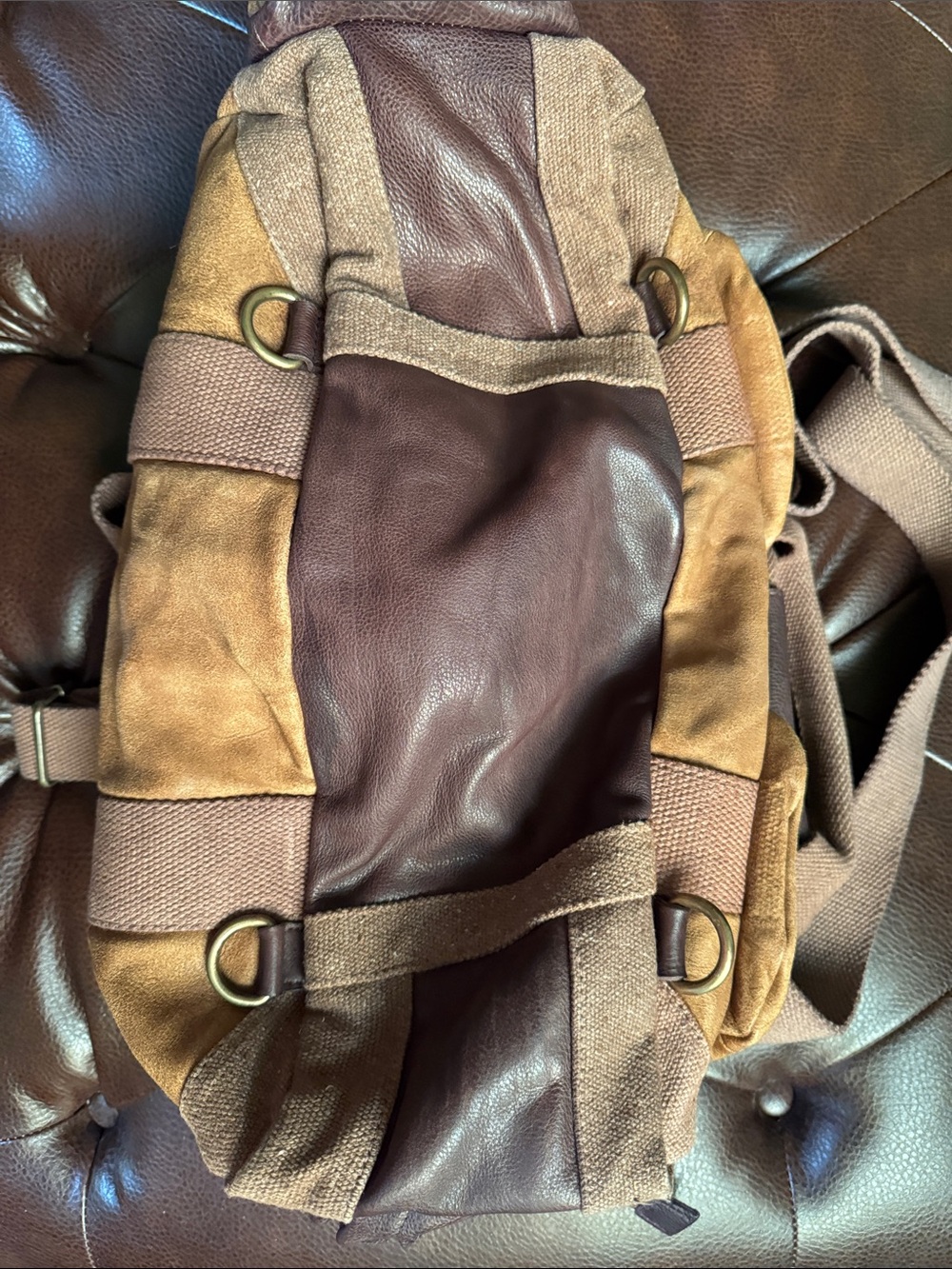 Unisex Multicolor Convertible Leather Bag - Picture 6 of 7